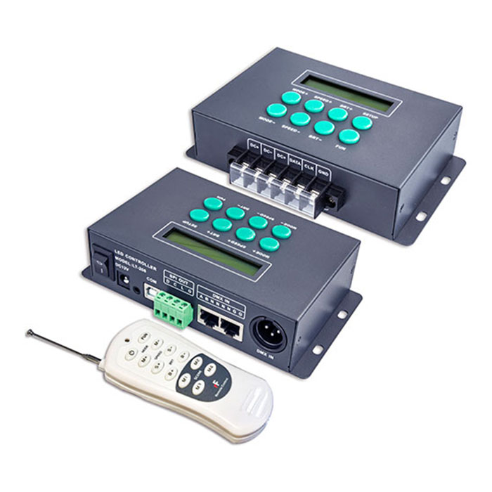 LED Digital SPI Controller LT-200 Supports DMX Signal Input, With RF remote control LED Digital SPI Controller LT-200 Supports DMX Signal Input, With RF remote control